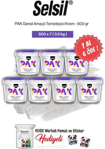Pak Genel Amaçlı Temizleyici Krem 500 gr 7 Al 6 Öde ve Rosie Pamuk