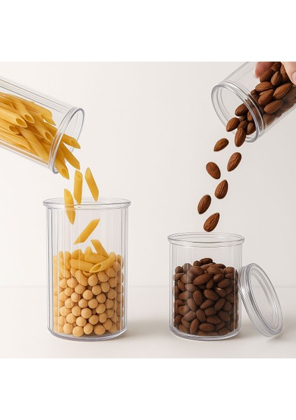 3 Lü Kristal Saklama Kabı Seti 0,500 ML-1000 ml -1500 ml Yuvarlak Vakumlu Hava Geçirmez modelleri