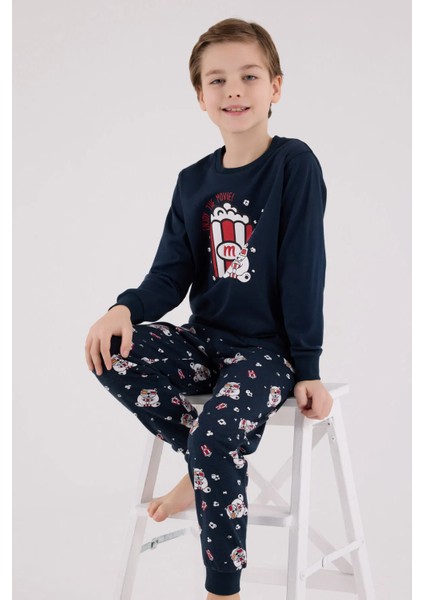 Erkek Çocuk Pijama Takım 2-8 Yaş Lacivert