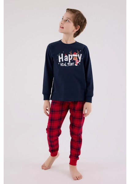 Erkek Çocuk Pijama Takım 2-15 Yaş Lacivert