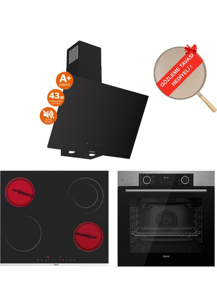 Fryart&flowart Elistro Sessiz Davlumbaz Elektrikli Inox Ank. Set (D077-SA + MS263 + XE63MI)