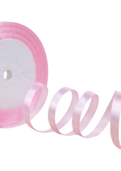 Saten Kurdele 1 cm 10 Metre Açık Pembe
