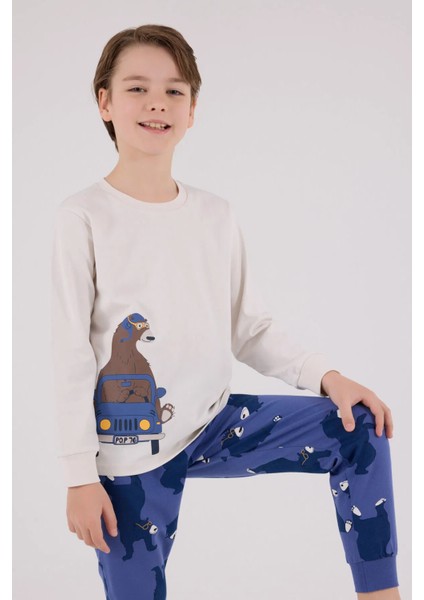 Rolypoly Erkek Çocuk Pijama Takım 2-8 Yaş Krem fiyatları