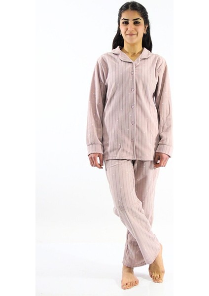 Düğmeli Polar Pijama Takımı