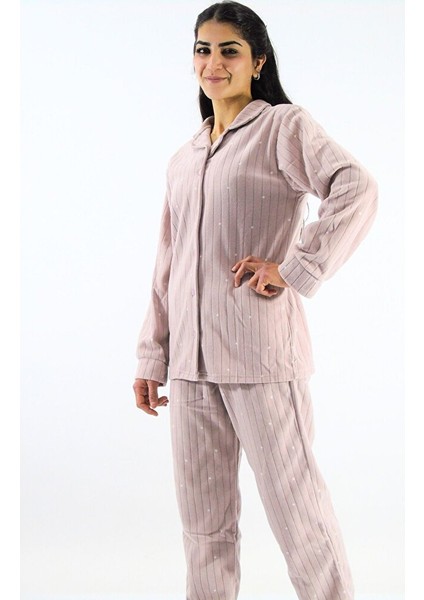 Düğmeli Polar Pijama Takımı modelleri
