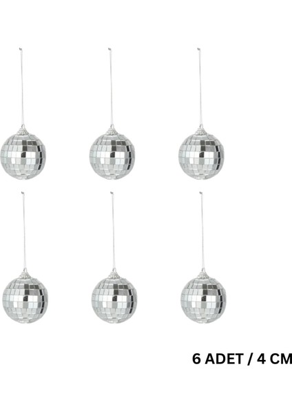 Disko Topu Seti, 4 cm - 6 Adet, Mini Aynalı Disco Topları, Ağaç Süsü, Pasta Dekoru, Parti Aksesuarı fiyatları