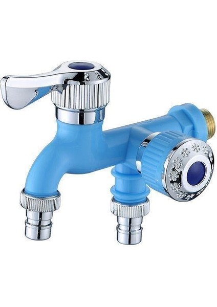 Plastik Musluk Çift Vana Çıkış Aparatı Bahçe Çamaşır Makinesi ve Evye Için Sızdırmaz Yönlendirici