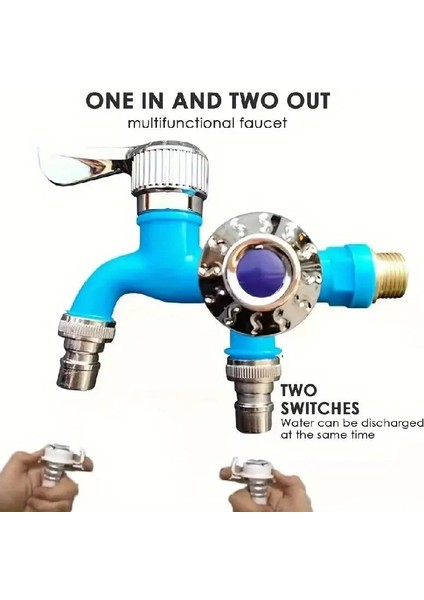 Plastik Musluk Çift Vana Çıkış Aparatı Bahçe Çamaşır Makinesi ve Evye Için Sızdırmaz Yönlendirici fiyatları