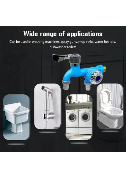 Plastik Musluk Çift Vana Çıkış Aparatı Bahçe Çamaşır Makinesi ve Evye Için Sızdırmaz Yönlendirici fırsatları