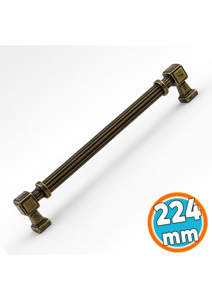Mobilya Çekmece Mutfak Dolabı Dolap Kulpları Kulb 22.4 cm 224 mm Çizgili Antik Sarı Metal Kulp