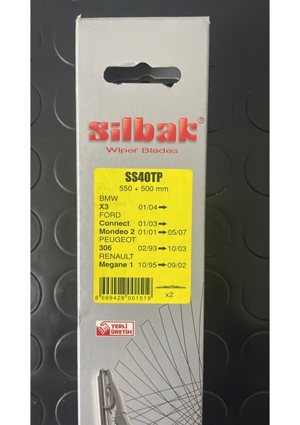 Silecek Süpürgesi Takım 550/500 X3/ford Connect/mondeo 2/peugeot 306/MEGANE 1 SS40TP