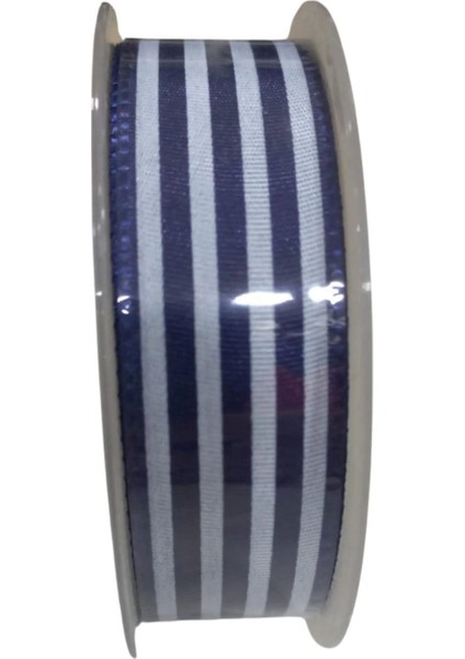 Tafta Çizgi Desen Kurdele 25 mm Lacivert 2 Metre fiyatları
