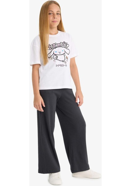 Kız Çocuk Beli Lastikli Wide Leg Geniş Paça Eşofman Altı E1836A825AU indirimleri