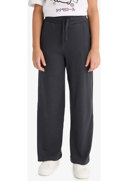 Kız Çocuk Beli Lastikli Wide Leg Geniş Paça Eşofman Altı E1836A825AU