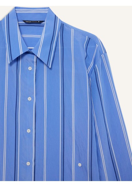 Regular Fit Modal Çizgili Uzun Kollu Gömlek F8315AX25AU