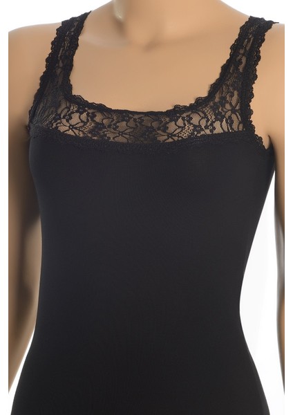 Kadın Atlet Göğüs Dantelli (%96 Pamuk - %4 Elastan)