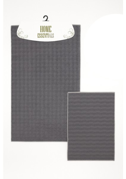 Pamuk Banyo Paspası 2 'li Set, Kaymaz Taban,banyo Paspası Klozet Takımı, Yıkanabilir, Yumuşak 60X100/40X60 cm