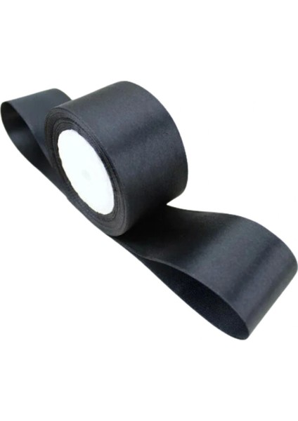 Saten Kurdele 6 cm Siyah 1 Metre