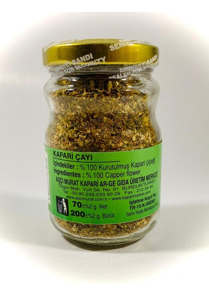 Kapari Dökme Çayı (PATENTLİ) 70 GR. fırsatları