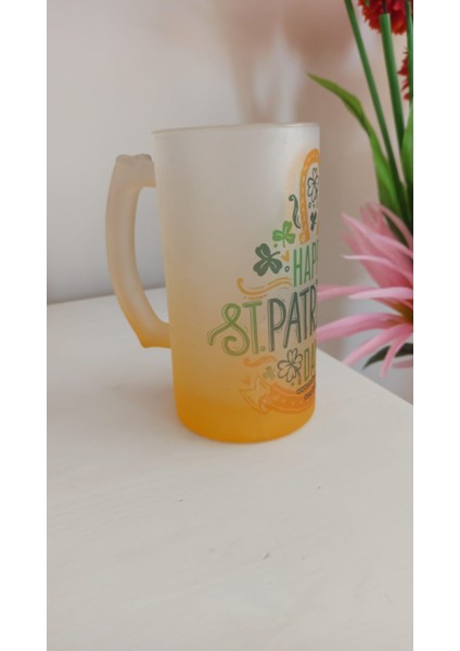 Vintage Orca Coatings ''happy&t.patrıck&day Buzlu Cam Dev Kupa Bardak modelleri