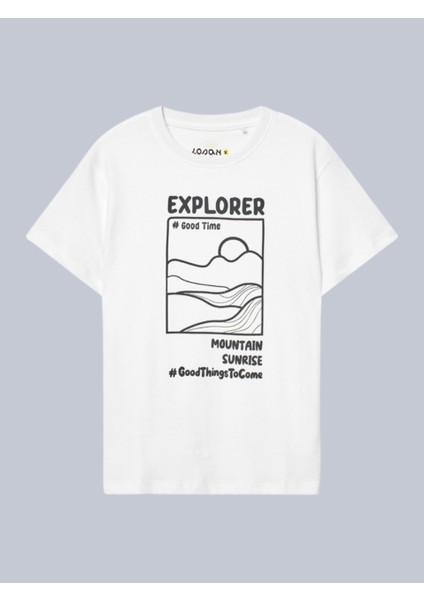 Losan Erkek Çocuk Baskılı Tshirt 2-7 Yaş Beyaz