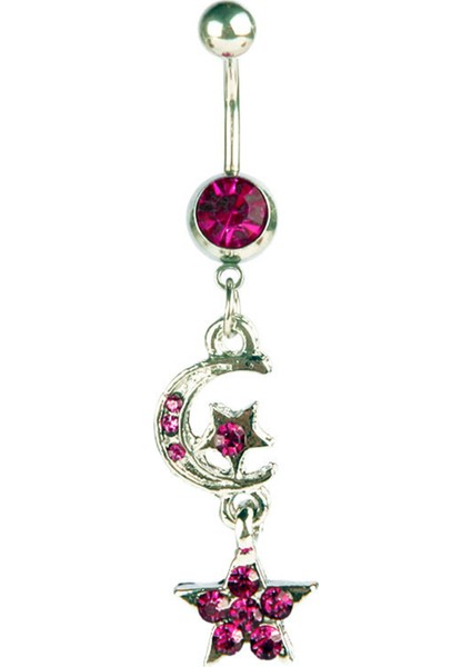 Ay Yıldız Figür Göbek Piercing K3