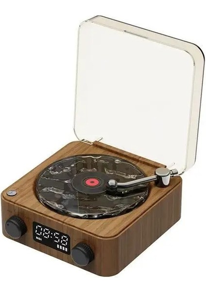 Nostaljik Tasarımlı LED Işıklı Bluetooth Hoparlör - Pikap Görünümlü Müzik Kutusu fiyatları