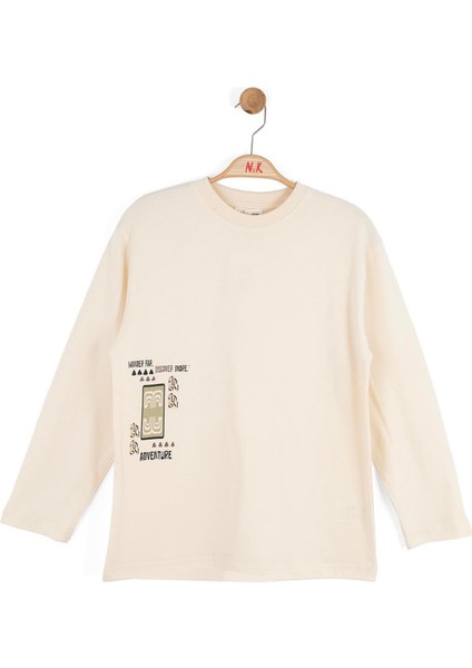 Erkek Çocuk Discover Sweatshirt 8-14 Yaş Krem