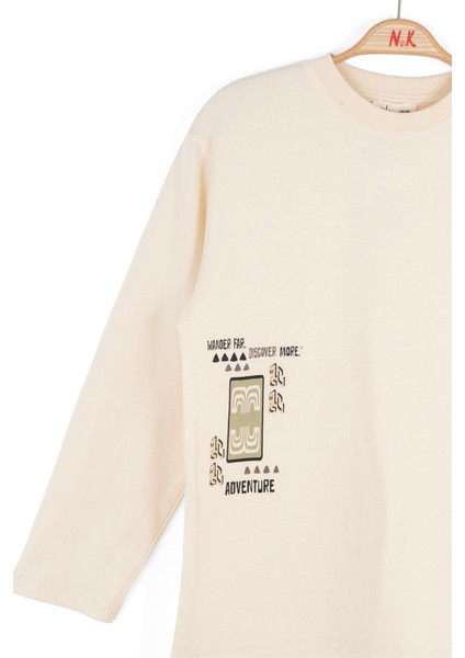 Erkek Çocuk Discover Sweatshirt 8-14 Yaş Krem indirimleri