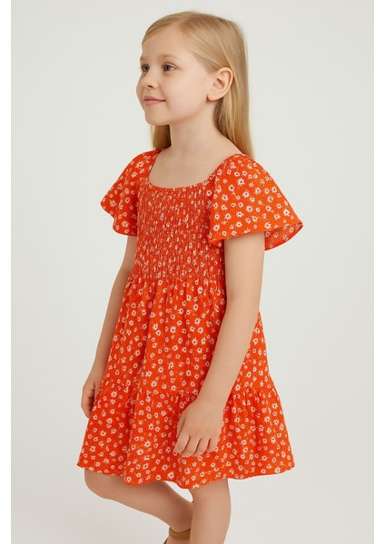 Kız Çocuk Çiçek Desenli Yazlık Elbise, Kız Çocuk Elbise fiyatları