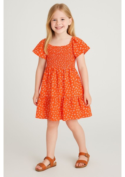 Kız Çocuk Çiçek Desenli Yazlık Elbise, Kız Çocuk Elbise modelleri