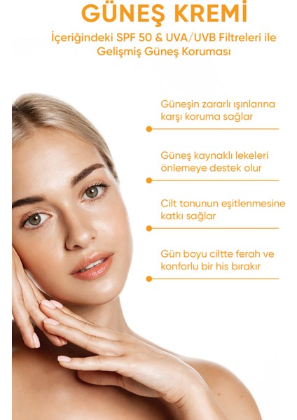 Su Bazlı Güneş Kremi 50+ SPF Tüm Cilt Tipleri İçin Nemlendirici Koruma 50 ml modelleri