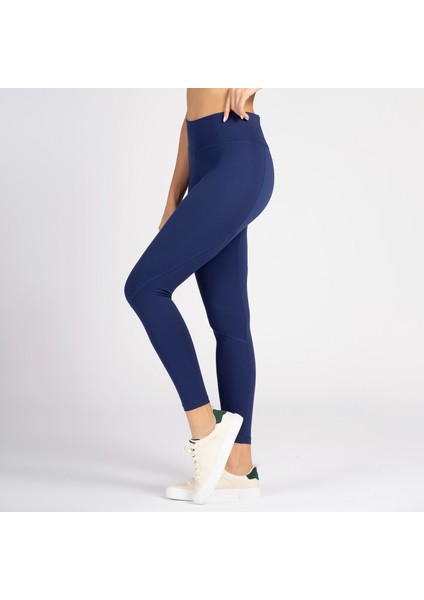 Lacivert Yüksek Bel Arka Cepli Toprlayıcı Kadın Spor Taytı fiyatları