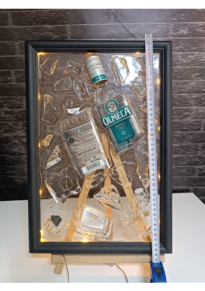 Zaykırıksanat Cam Şişe Kırık Sanat Derin Çerçeveli Dekoratif Epoksi Tablo modelleri