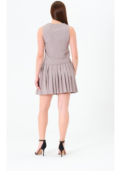 3 Metal Düğmeli Yelek Gri fırsatları