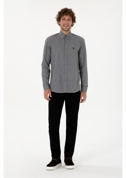 Erkek Siyah Gömlek Desenli 50316598-VR046 fırsatları