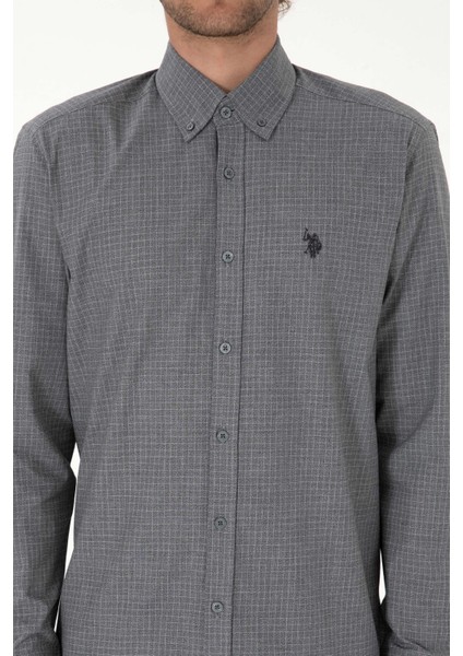 Erkek Siyah Gömlek Desenli 50316598-VR046