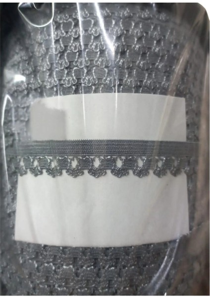 Çamaşır Lastiği Dantelli 1 cm 75 Metre 1 Top Gri