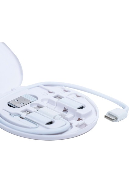6'sı 1 Arada Kablo Seti Siyah 60W , Taşınabilir Çoklu Bağlantı Kiti Beyaz