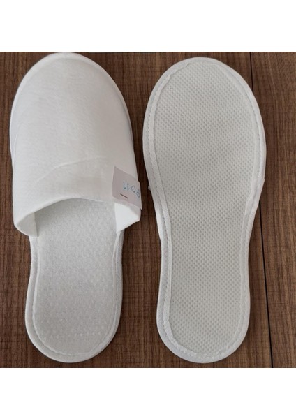 100 Çift Tek Kullanımlık Otel Terliği Petek Desen Polyester Havlu Kumaş Yanlar Biyeli 3mm Evataban