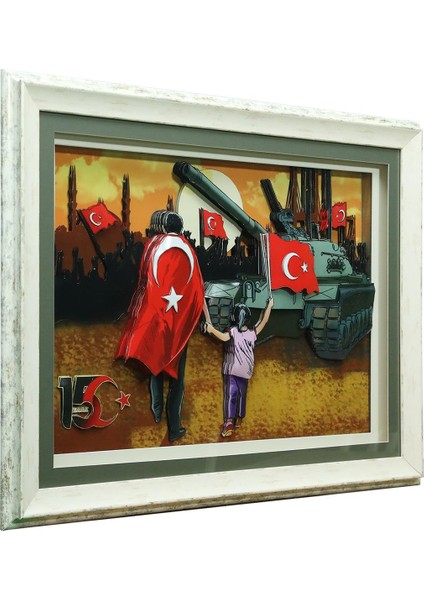 El Işçiliği Tank ve Insan Kağıt Rölyef Tablo 66X86 cm - 6337 fiyatları