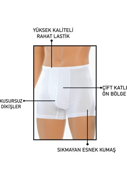 Erkek Boxer Ince Bel Lastikli (%47 Modal - %47 Pamuk - %6 Elastan) fiyatları