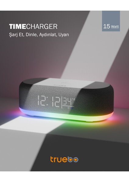 TimeCharger Hoparlör Şarjlı Işıklı Alarm Saat