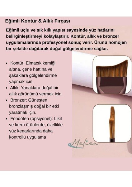 Oval Fondöten, Eğimli Kontür ve Düz Kesik Uçlu Allık Bb cc Krem Likit 1 Adet Makyaj Fırçası Hediye fiyatları