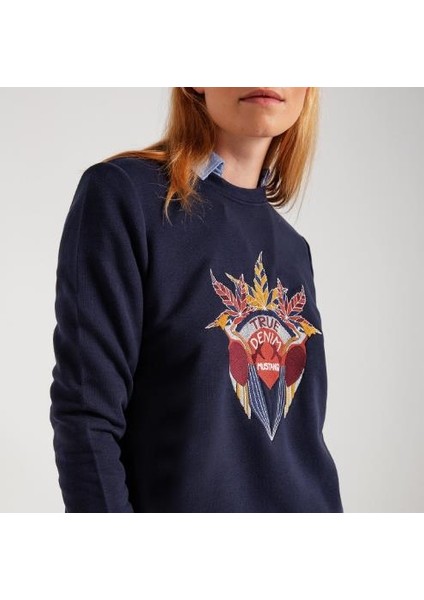 Kadın Nakış Baskılı Sweatshirt 18-W00111-560 fırsatları