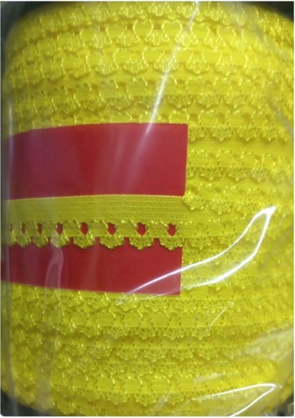 Çamaşır Lastiği Dantelli 1 cm 75 Metre 1 Top Sarı