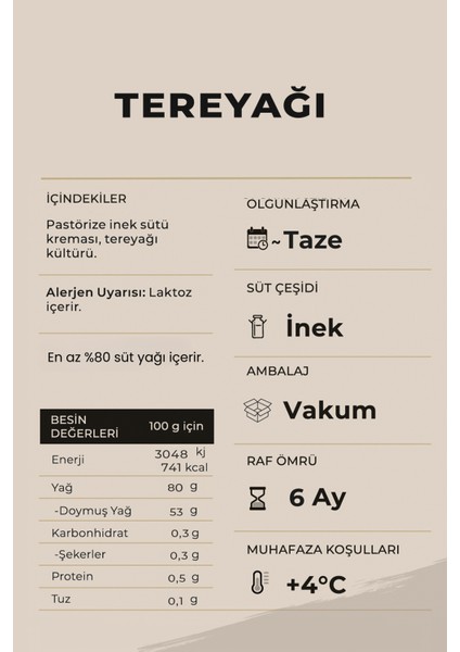 3'lü Rulo Tereyağı 1500 gr (500gr x 3) fiyatları