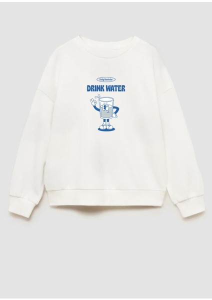 Unisex Baskılı 3 Iplik Kumaş Bisiklet Yaka Sweatshirt fiyatları