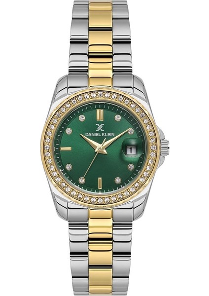 Daniel Klein DK.6.14134-4 Bombeli Takvim Taşlı Tasarım 3 Atm Suya Dayanıklı Metalik-Altın Renk Kadın Kol Saati