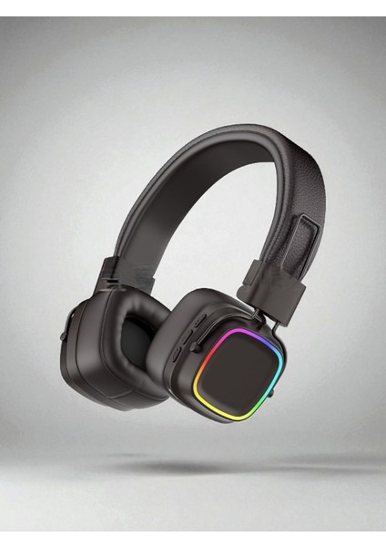 Kulak Üstü Kablosuz Bluetooth Kulaklık Rgb Işıklı Kart ve Type-C Uyumlu